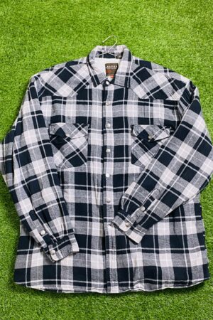 Roper Plaid Flennel Shirt Black & White (L)