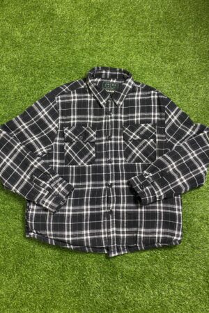 Jachs New York Black & White Plaid Flannel Shirt (L)