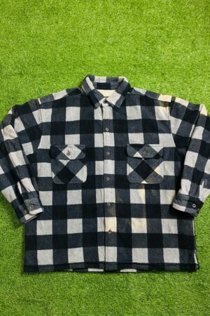 Gery & Black Plaid Flannel Shirt