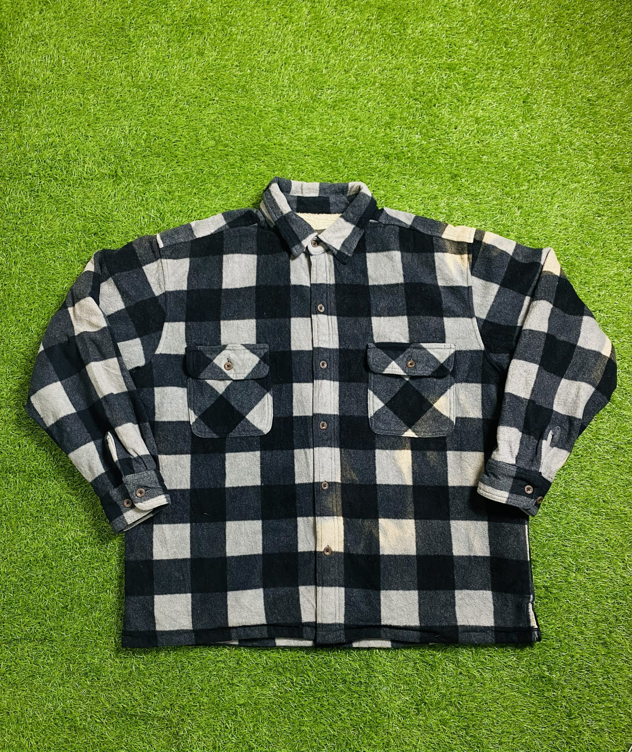Gery & Black Plaid Flannel Shirt