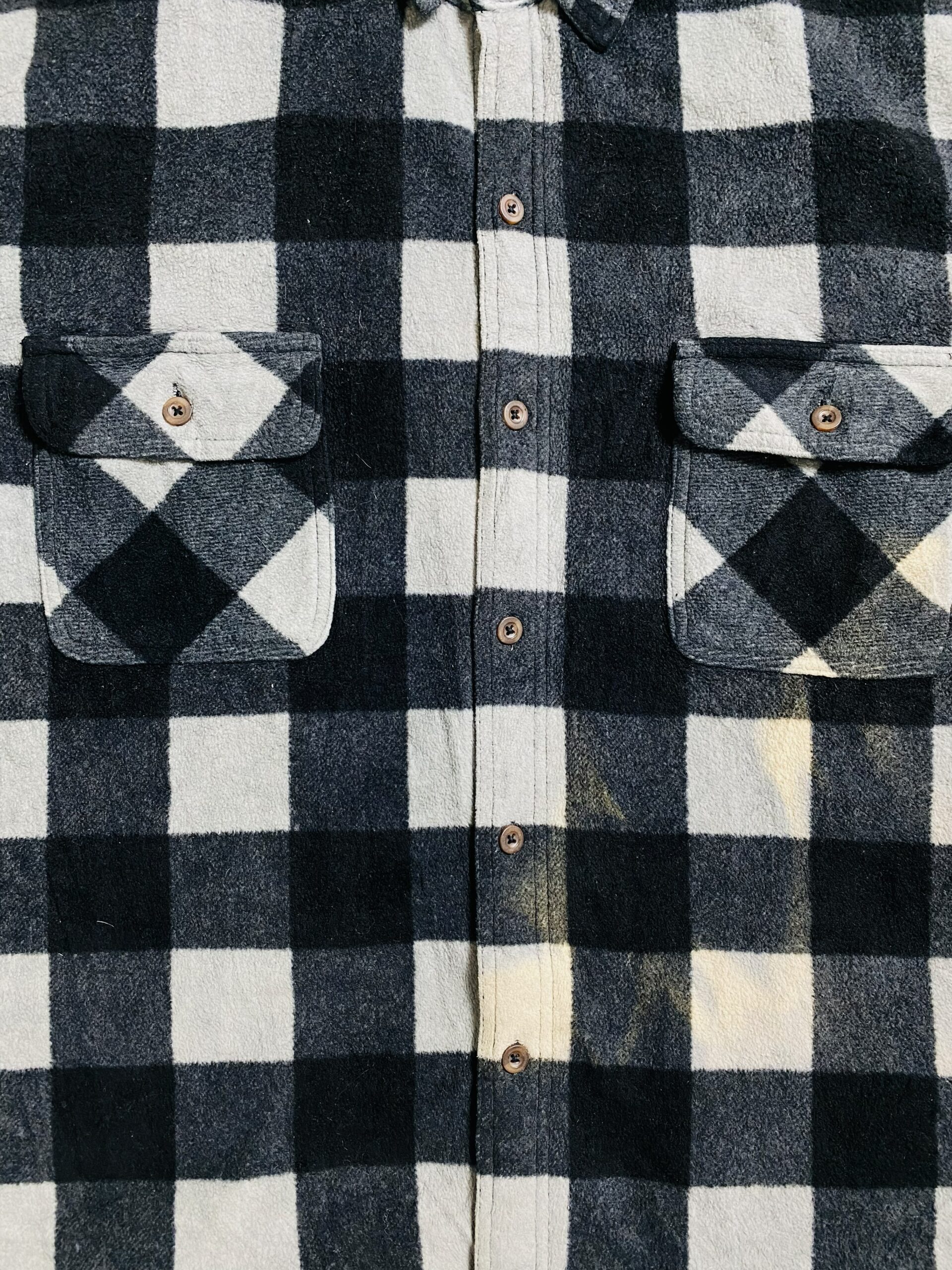 Gery & Black Plaid Flannel Shirt - Image 3