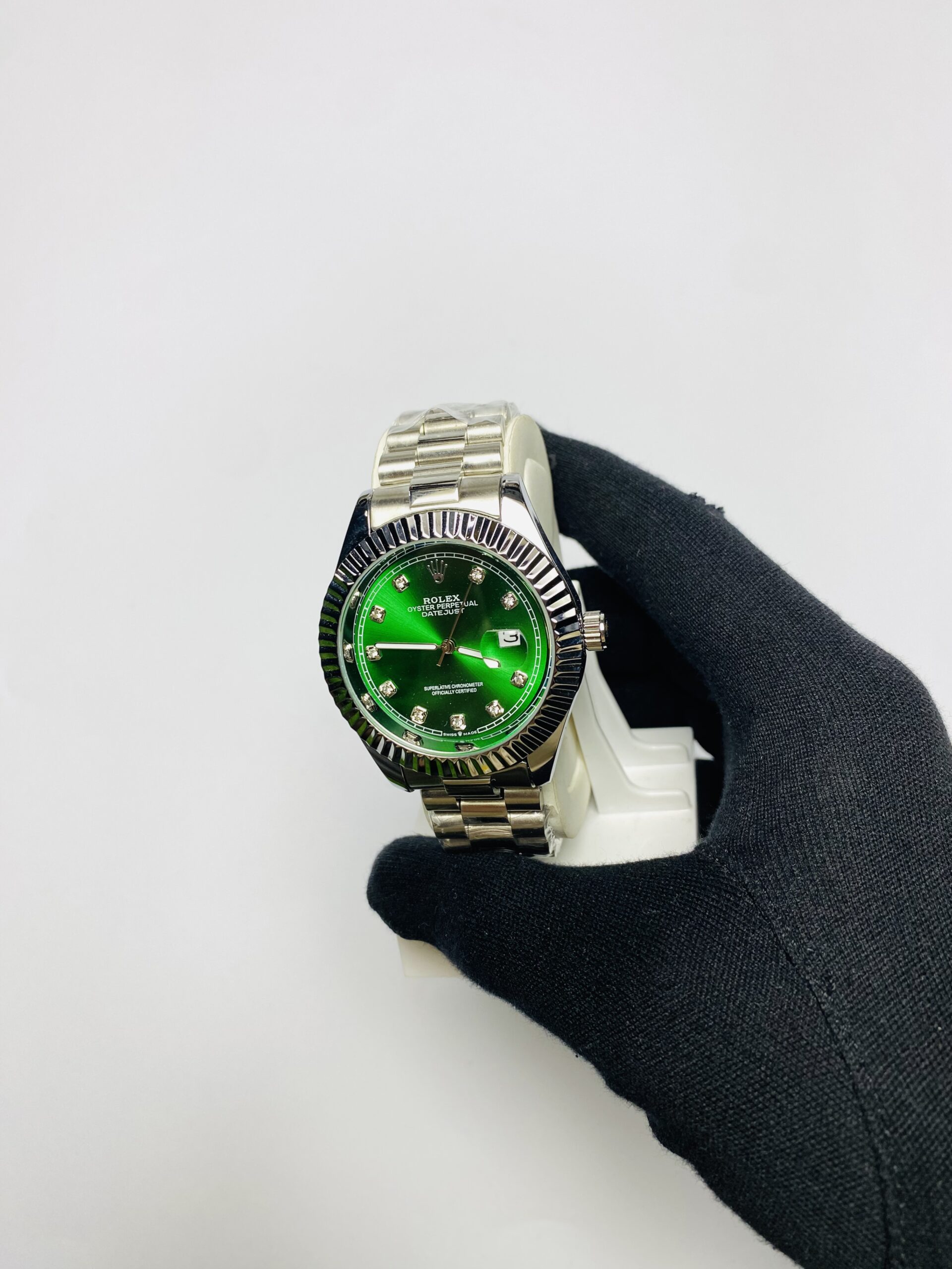 Rolex Date Just Green Diamond dial