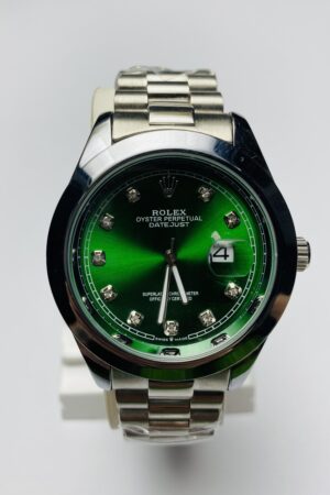 Rolex Date (Green Dial Diamond Hour) Oyster Bracelet